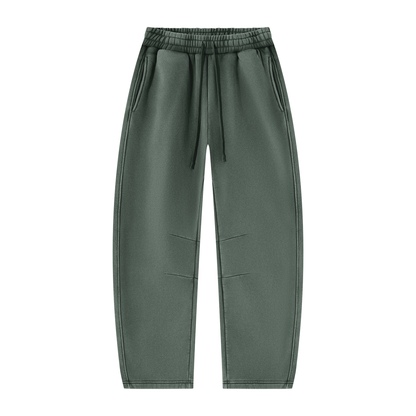 Blank Unisex Vintage Wash Barrel Leg Fleece Sweatpants