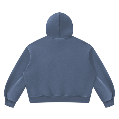 Blank Unisex Vintage Wash Boxy Fleece Hoodie