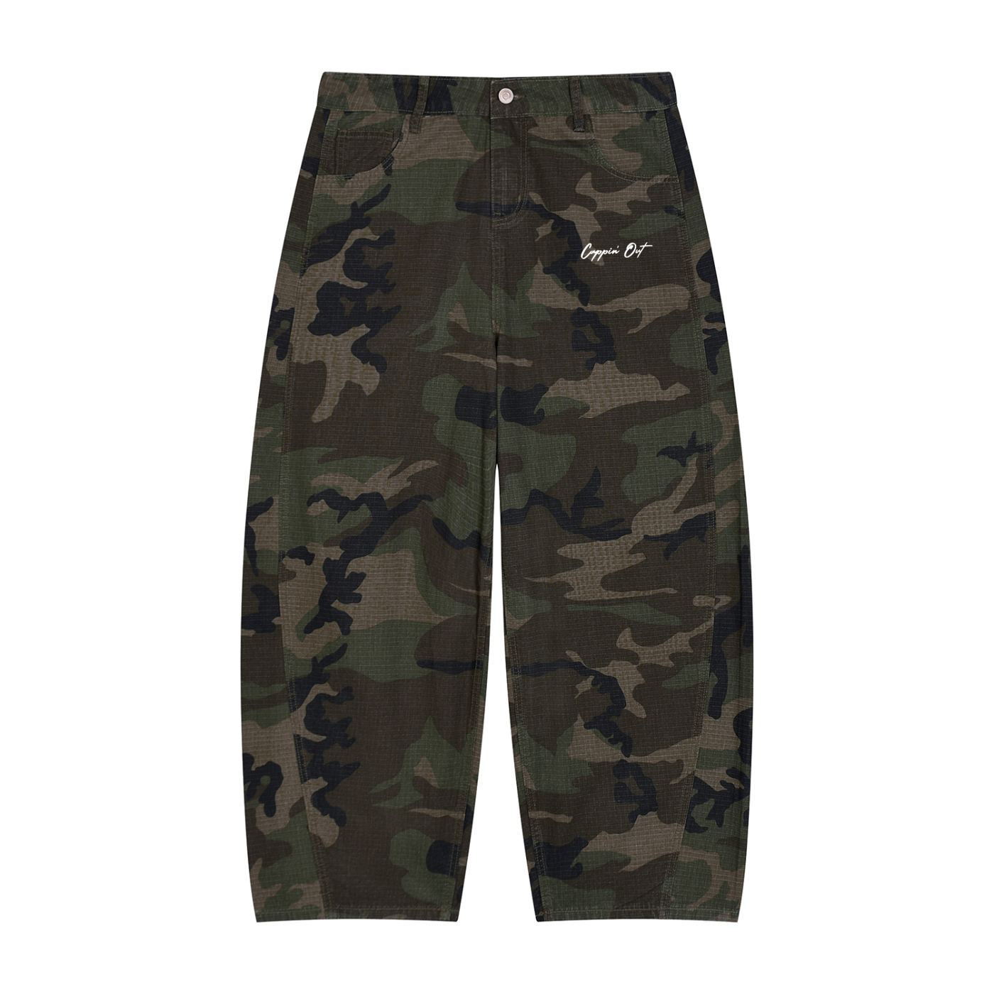 Men’s Camo Barrel Leg Cargo Pants