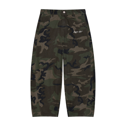 Men’s Camo Barrel Leg Cargo Pants