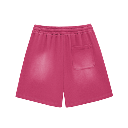 Blank Sun Fade Raw Edge Cotton Shorts