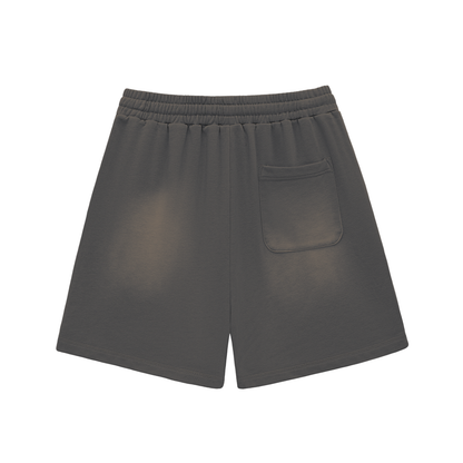 Blank Sun Fade Raw Edge Cotton Shorts