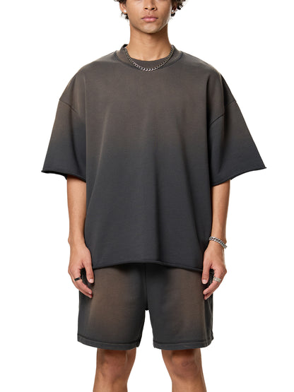Blank Sun Fade Raw Edge T-Shirt