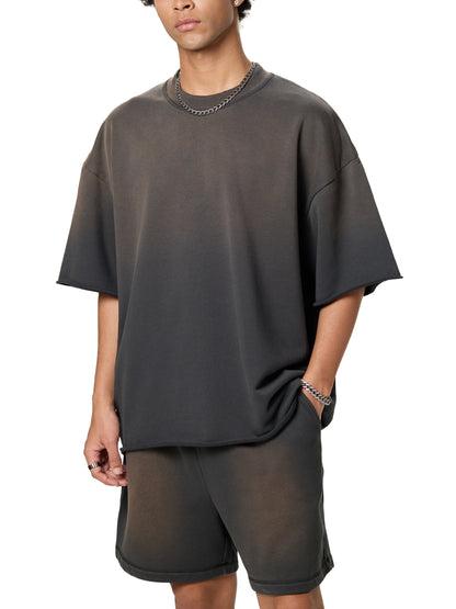 Blank Sun Fade Raw Edge T-Shirt
