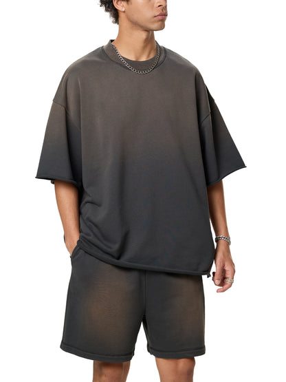 Blank Sun Fade Raw Edge T-Shirt