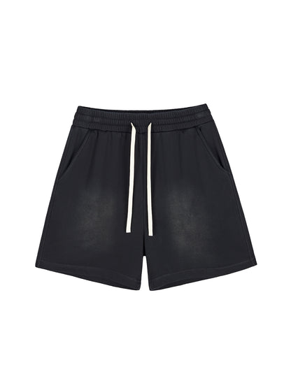 Blank Sun Fade Raw Edge Cotton Shorts