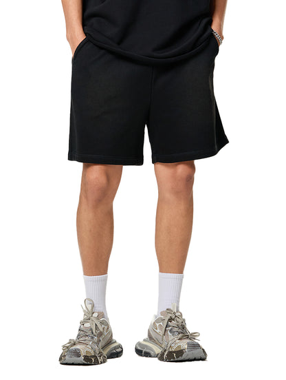 Blank Sun Fade Raw Edge Cotton Shorts