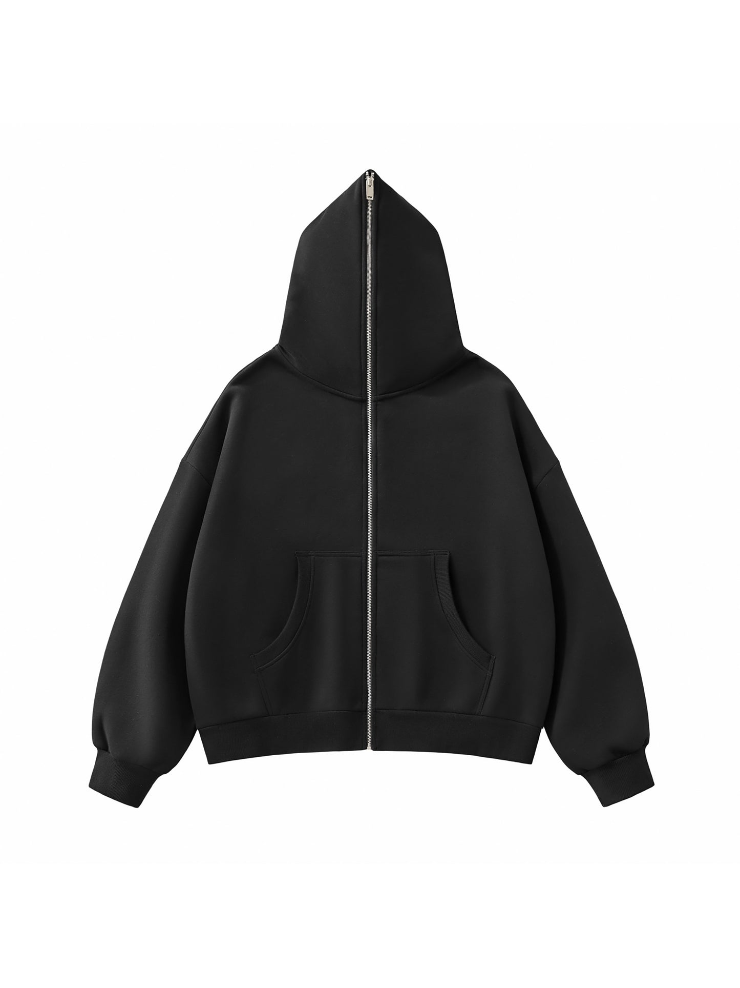 Blank Fleeced Heavyweight Full-Zip Boxy Hoodie