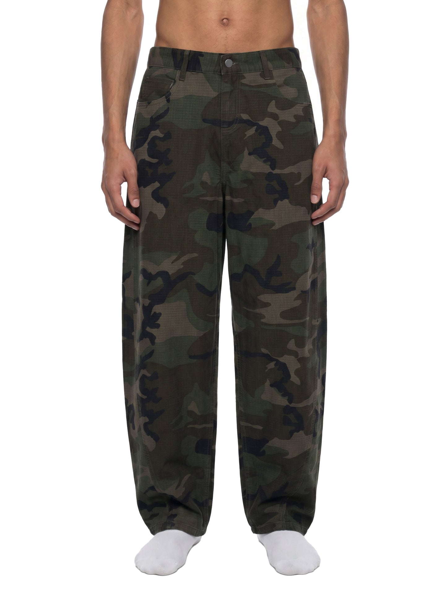 Men’s Camo Barrel Leg Cargo Pants