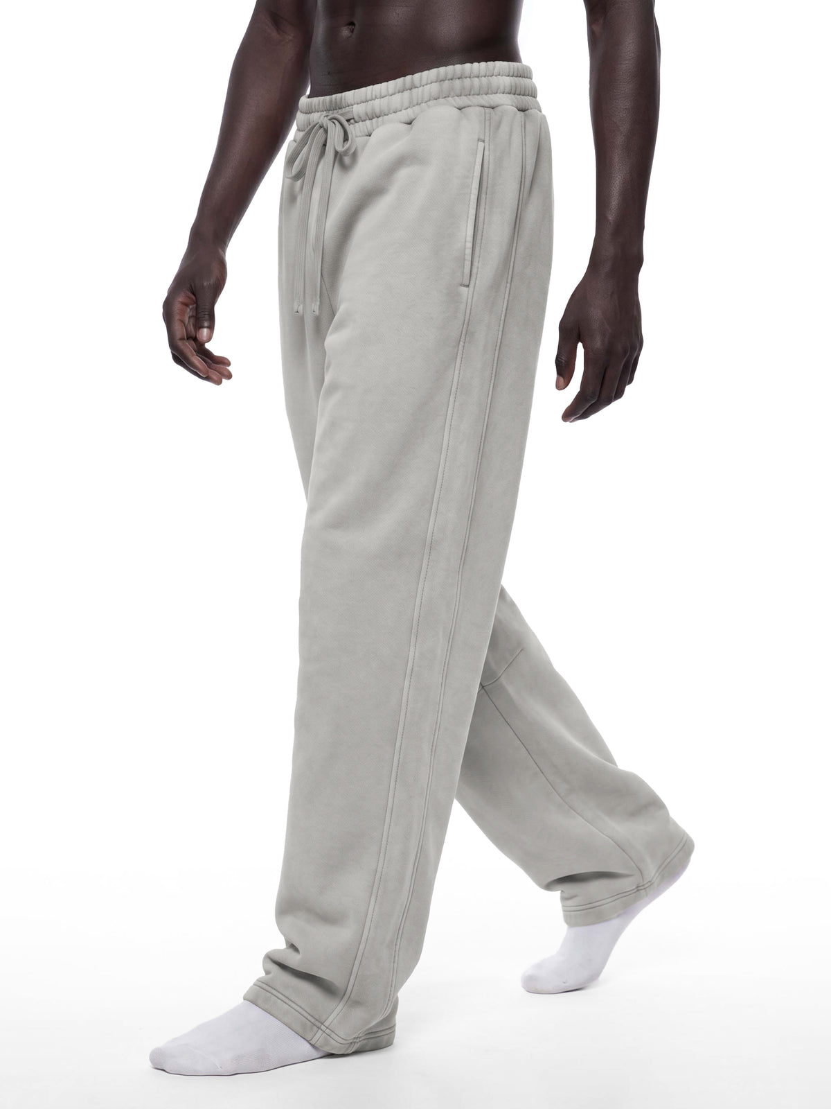 Blank Unisex Vintage Wash Barrel Leg Fleece Sweatpants