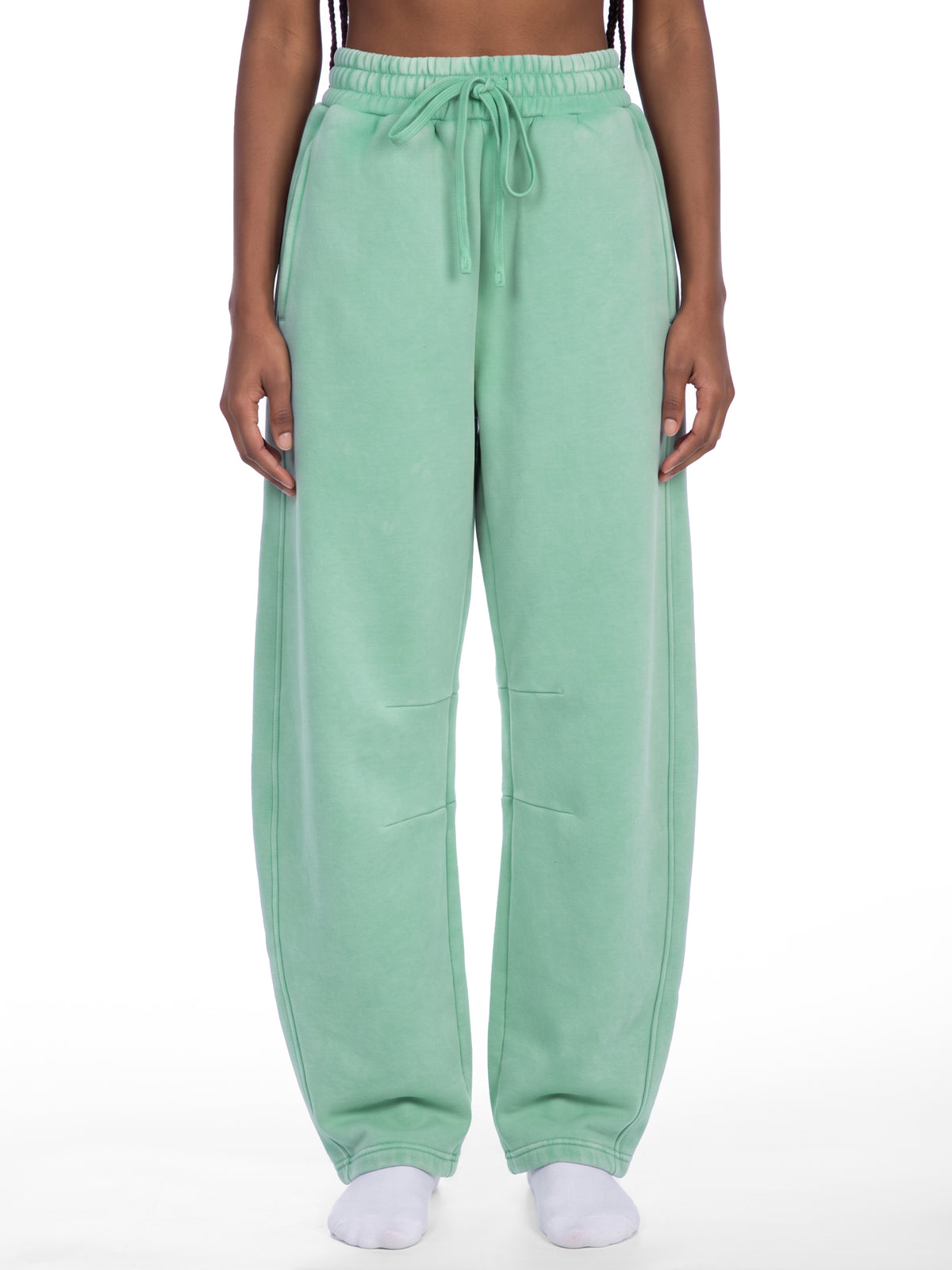 Blank Unisex Vintage Wash Barrel Leg Fleece Sweatpants