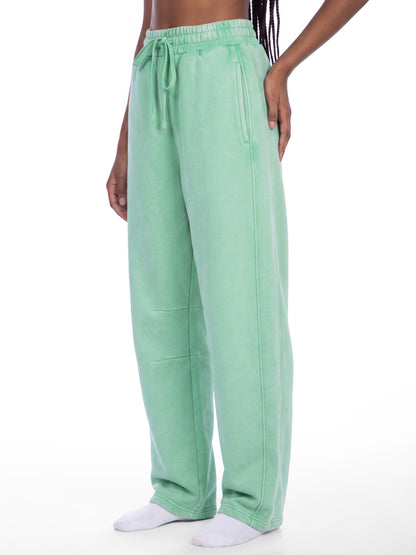 Blank Unisex Vintage Wash Barrel Leg Fleece Sweatpants