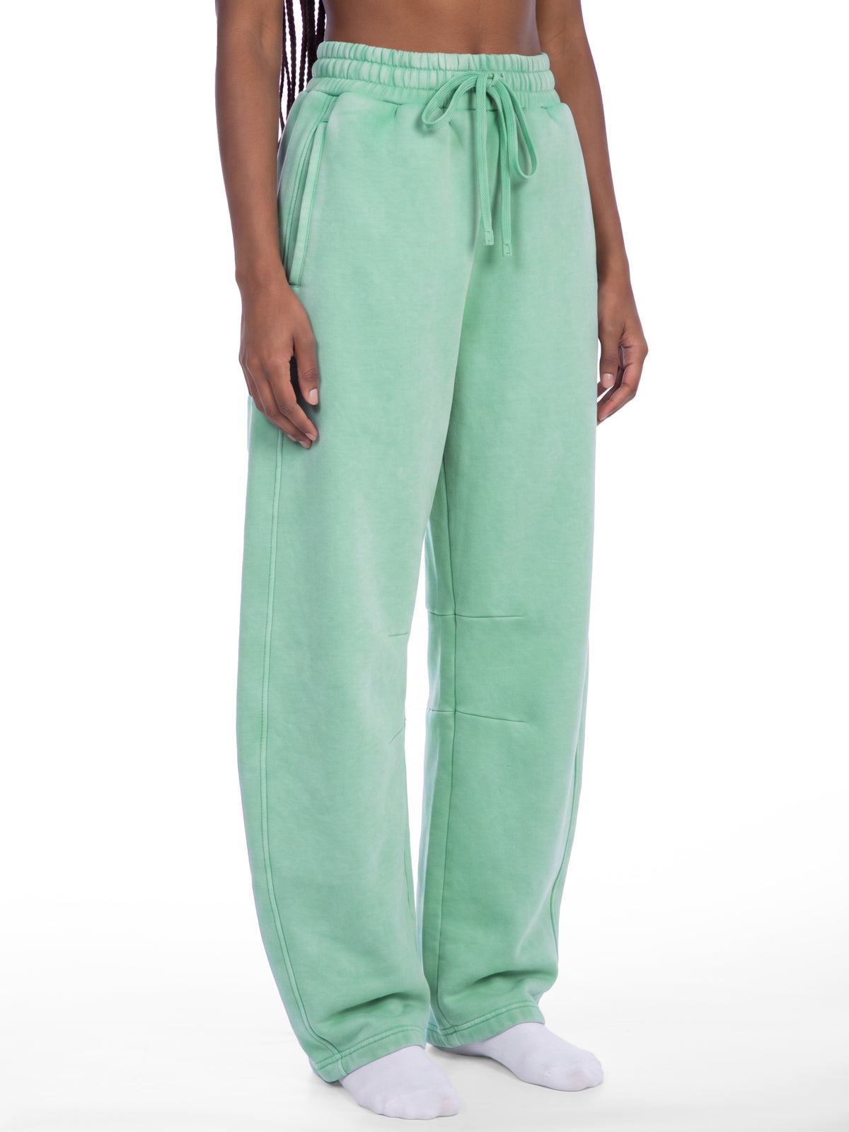 Blank Unisex Vintage Wash Barrel Leg Fleece Sweatpants